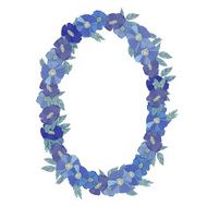 Blue floral border made with wildflowers N12