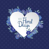 Blue floral border made with wildflowers N13