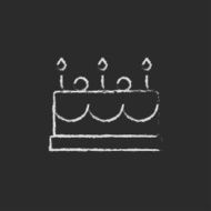 Birthday cake with candles icon drawn in chalk