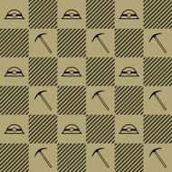Mining pattern with helmet and pick