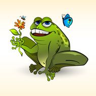 Happy green frog