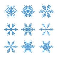 Collection of Blue Snowflakes