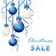 Christmas sale with blue balls