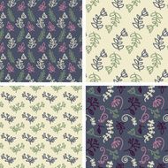 Vector seamless tiling patterns - sketch flowers N2