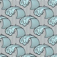 Seamless pattern with waves N28