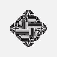 Twisted lines vector element intertwined pattern