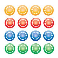 Set of color circle vector arrows