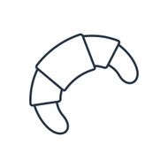 Vector croissant outline icon Food symbol