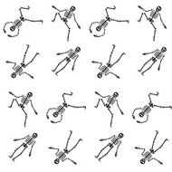 Happy Halloween skeleton seamless pattern N2