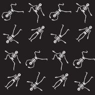 Happy Halloween skeleton seamless pattern N3