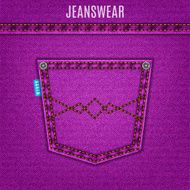 jeans purple texture with pocket denim background