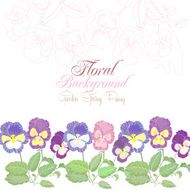 Floral Background with spring pansies