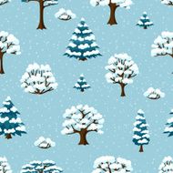 Winter seamless pattern with abstract stylized trees N2