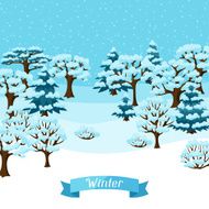 Winter background design with abstract stylized trees N2