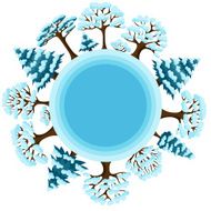 Winter background design with abstract stylized trees N3