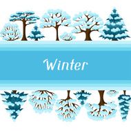 Winter background design with abstract stylized trees N6