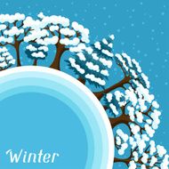 Winter background design with abstract stylized trees N7