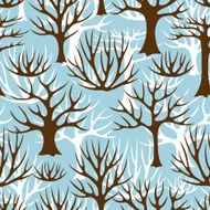 Winter seamless pattern with abstract stylized trees N3