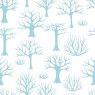 Winter seamless pattern with abstract stylized trees N4