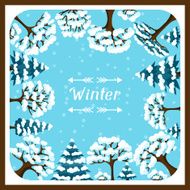Winter background design with abstract stylized trees N8