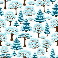 Winter seamless pattern with abstract stylized trees N5