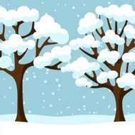 Winter background design with abstract stylized trees N10