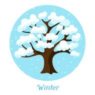 Winter background design with abstract stylized tree
