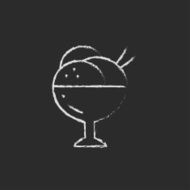 Cup of an ice cream icon drawn in chalk N2