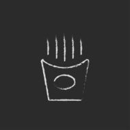 French fries icon drawn in chalk N2