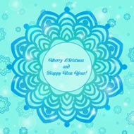Christmas and New Year ornate cards