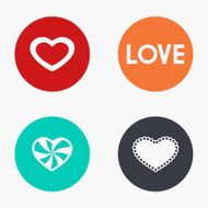 Vector modern heart colorful icons set