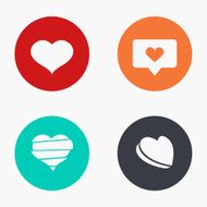 Vector modern heart colorful icons set N2