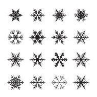 Set of black snowflakes