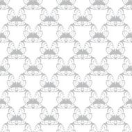 Vector Gray Abstract Butterfly Wing Seamless Pattern