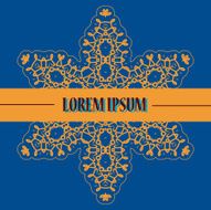 Stylized Oriental Print in blue and Yellow color