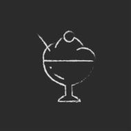 Cup of an ice cream icon drawn in chalk N3