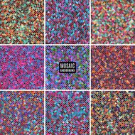 set background abstract mosaic of the pixel pattern and squares N3
