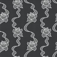 Black lace vector fabric seamless pattern N17