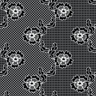Black lace vector fabric seamless pattern N18