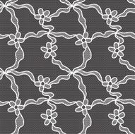 Black lace vector fabric seamless pattern N19