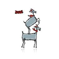 Funny goat sketch Symbol of 2015 new year