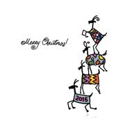 Funny goats sketch Symbol of 2015 new year