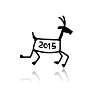 Funny goat sketch Symbol of 2015 new year N5