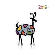 Funny goat sketch Symbol of 2015 new year N6