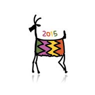 Funny goat sketch Symbol of 2015 new year N8