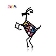 Funny goat sketch Symbol of 2015 new year N9
