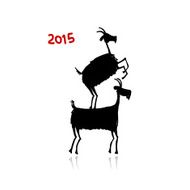 Funny goat sketch Symbol of 2015 new year N10