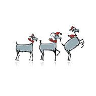 Funny goat sketch Symbol of 2015 new year N11