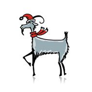 Funny goat sketch Symbol of 2015 new year N14