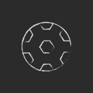 Soccer ball icon drawn in chalk N2